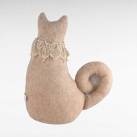 Vintage Plush Cat Pair, Handmade Cat Doll, Button Decor Cat, Collectible Cats, Gift for Cat Lovers, Vintage Plush Animals