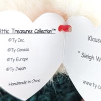 Vintage Christmas Plush Lot - Ty Attic Treasures Klause Bear, Bachman's Santa in Bag, Red/Green Teddy Bear Couple - Holiday Decor