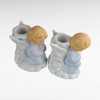 Vintage Ceramic Angel Figurine Lot, Homco, Lefton, Praying Candle Holders, Angel Collector Gift, Religious Decor