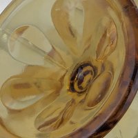 Vintage Viking Epic Amber Glass Compote Dish, Six Petal Footed Bowl, Mid Century Modern Decor, Gift for Hostess, Collector