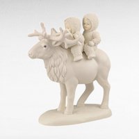 Vintage Dept 56 Snowbabies "A Journey for Two by Caribou!" Figurine, 8 Inch, Collectible Snowbabies, Gift for Collector, Christmas Decor