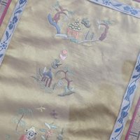 Vintage Oriental Stitching on Silk Wall Hanging in Wooden Frame, Chinese Embroidery Art, Gift for Him, Her, or Home Decor