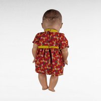 Vintage Eegee Baby Doll 14.5", Red Floral Dress, Moving Arms & Legs, Open and Close Eyes, Collectible Doll, Play Doll