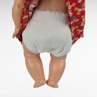 Vintage Eegee Baby Doll 14.5", Red Floral Dress, Moving Arms & Legs, Open and Close Eyes, Collectible Doll, Play Doll