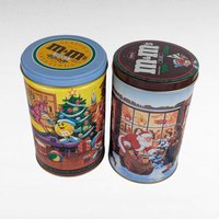 Vintage M&M's Christmas Tins, 1991 and 1994 Holiday Collectible Tins, Candy Storage, Gift for Collector, Kitchen Decor