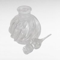 Vintage Clear Glass Perfume Bottle, Swirled Design, Decorative Bottle, Gift for Her, Vanity Decor, Collectible Perfume Bottle