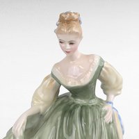 Vintage Royal Doulton Fair Lady Figurine, HN2193, Green Dress, Collectible Porcelain, Gift for Collector, Elegant Home Decor