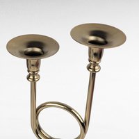 Vintage Brass Double Taper Candle Holder, Unique Mid-Century Candleabra, Decorative Brass Candle Stand, Gift for Home Decor Enthusiasts