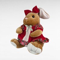 1985 Commonwealth Velveteen Rabbit Christmas Bunny Plush, Vintage Holiday Decor, Collectible Stuffed Animal, Gift for Rabbit Lovers