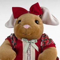 1985 Commonwealth Velveteen Rabbit Christmas Bunny Plush, Vintage Holiday Decor, Collectible Stuffed Animal, Gift for Rabbit Lovers