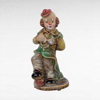 Vintage Clown Figurine, Green Jacket Clown, 6.75 Inch Height, Collectible Clown Statue, Whimsical Clown Decor, Gift for Clown Collectors