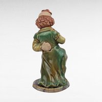 Vintage Clown Figurine, Green Jacket Clown, 6.75 Inch Height, Collectible Clown Statue, Whimsical Clown Decor, Gift for Clown Collectors