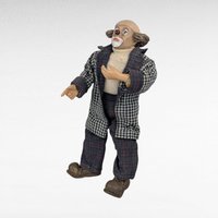 Vintage Posable Hobo Clown Doll, 10 Inch Plaid Jacket, Collectible Toy, Playful Decor, Nostalgic Gift