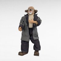 Vintage Posable Hobo Clown Doll, 10 Inch Plaid Jacket, Collectible Toy, Playful Decor, Nostalgic Gift