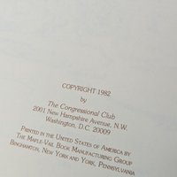 1982 The Congressional Club Cook Book, Hardcover, Washington D.C. Culinary History