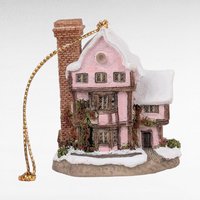 Set of 4 Vintage David Winter Christmas Ornaments, Fairytale Castle, Tudor Manor, Collectible Holiday Decor, Gift for Collector