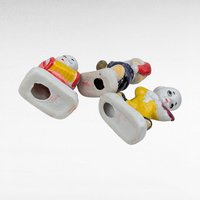 Vintage Ceramic Clown Band Figurines, Set of 3, Musical Clowns, Collectible Clown Decor, Made in China