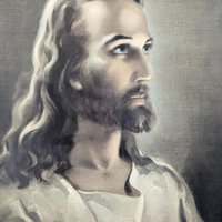Vintage Head of Christ Print - Kriebel and Bates Religious Art - Distressed Metal Frame - Spiritual Home Decor - Gift for Devout