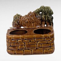 Vintage McCoy "Under the Spreading Chestnut Tree" Planter, Ceramic Flower Pot, 6.5 Inch Height, Collectible Pottery, Unique Garden Decor
