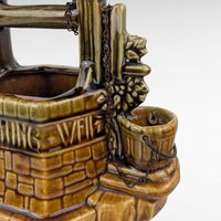 Vintage McCoy Wishing Well Planter, Ceramic Flower Pot, 6 Inch Height, Collectible Pottery, Unique Garden Decor, Gift for Plant Lover