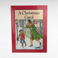 Vintage Christmas Book Pair, Merry Christmas with Love & A Christmas Carol, Hardcover Holiday Books, Illustrated Stories