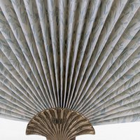 40.5" Vintage Fan Screen, Fabric Fireplace Decor, "Fan-Fare of Sheets"
