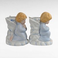 Vintage Ceramic Angel Figurine Lot, Homco, Lefton, Praying Candle Holders, Angel Collector Gift, Religious Decor