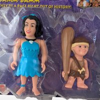 Mattel Flintstones Toy Set, Betty & Bamm-Bamm, Lawn Mowing Barney, New in Package, Vintage Collectibles