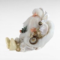 Vintage Christmas Pair: Kurt Adler Eye Patch Guy Ornament & Sitting Santa Clock Figurine - Unique Holiday Decor