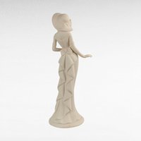 Vintage Bisque Porcelain Lady Figurine, Elegant Dress & Wide Hat, 10 Inch Tall, Classic Home Decor, Gift for Her