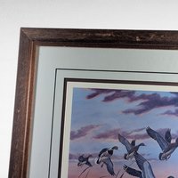 Vintage "Mallards at Sunset" Signed & Numbered Print by Rhynard Klingbeil, Framed Wildlife Art, Duck Decor, Nature Gift