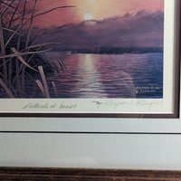 Vintage "Mallards at Sunset" Signed & Numbered Print by Rhynard Klingbeil, Framed Wildlife Art, Duck Decor, Nature Gift