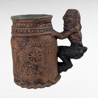 1971 Rumph Handmade Mug, Unique Handle, Collectible Stoneware, Gift for Art Lovers, Unique Drinkware