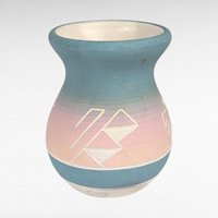 Set of 4 Vintage Signed Navajo Pottery Vases, Hand-Etched Native American Vases, Pastel Pottery, Desert Decor, Southwestern Art