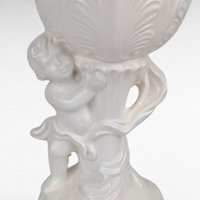 Vintage Napcoware White Ceramic Bowl with Cherub, Angel Vase, Floral Decor, Collectible Vase, Cherub Planter, Home Decor, Vintage Napco