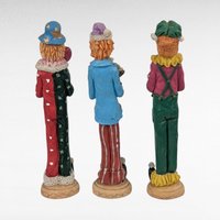 Vintage Resin Clown Figurines, Set of 3, 5.75 Inch Height, Whimsical Clown Decor, Collectible Clown Statues, Gift for Clown Enthusiasts