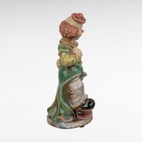 Vintage Clown Figurine, Green Jacket Clown, 6.75 Inch Height, Collectible Clown Statue, Whimsical Clown Decor, Gift for Clown Collectors