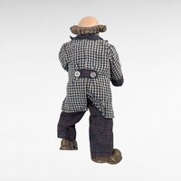 Vintage Posable Hobo Clown Doll, 10 Inch Plaid Jacket, Collectible Toy, Playful Decor, Nostalgic Gift