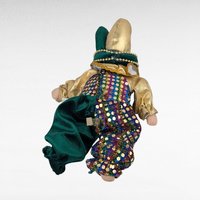 Vintage Little Irish Jester Doll, Porcelain Head Hands Feet, 9.25 Inch Height, Collectible Irish Decor, Whimsical Shelf Display