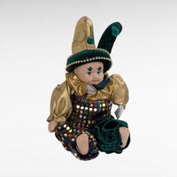 Vintage Little Irish Jester Doll, Porcelain Head Hands Feet, 9.25 Inch Height, Collectible Irish Decor, Whimsical Shelf Display