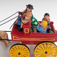 Vintage Dept 56 Buckboard Accessory, Snow Village Horse and Wagon Figurine, Holiday Village Display Piece, Collector Gift