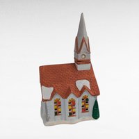 1989 Rex and Lee Ceramic Church Building, Vintage Village Display Piece, Hand-Painted Church Decor, Holiday Village Addition