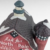 1993 Seasonal Specialties North Pole Dairy, Lighted Christmas Village Building, Vintage Holiday Display, Ceramic Barn