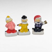 Vintage Ceramic Clown Band Figurines, Set of 3, Musical Clowns, Collectible Clown Decor, Made in China