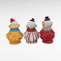Vintage Ceramic Clown Figurines, Set of 3, Clown with Hats, Collectible Clown Decor, Made in China