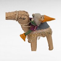 Vintage Elf on Camel Figurine, Folk Art, Handmade Toy, Unique Decor, Collectible Figurine, Whimsical Art, Animal Figurine