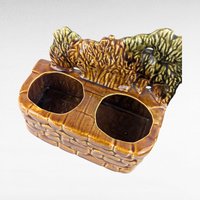 Vintage McCoy "Under the Spreading Chestnut Tree" Planter, Ceramic Flower Pot, 6.5 Inch Height, Collectible Pottery, Unique Garden Decor