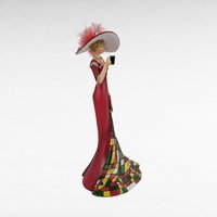 Vintage Hamilton Collection "Timelessly Refreshing" Lady Figurine, 7", Red Dress, Coca-Cola, Numbered, COA