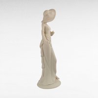 Vintage Bisque Porcelain Lady Figurine, Elegant Dress & Wide Hat, 10 Inch Tall, Classic Home Decor, Gift for Her