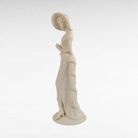 Vintage Bisque Porcelain Lady Figurine, Elegant Dress & Wide Hat, 10 Inch Tall, Classic Home Decor, Gift for Her